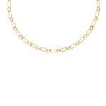 Collier - chane or jaune maille figaro alterne 1 + 1 - 60cm