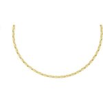 Collier - latelier dazur - maille marine altern�e - or jaune - homme