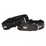 Collier pour chien en cuir noir - nobby - cerro - 50 cm x 30 mm