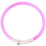 Collier de chien � led clignotant �tanche collier usb lumineux pour animaux de compagnie rose