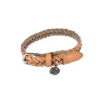 Collier pour chien rglable tress 30 - 45cm naturel