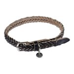 Collier pour chien r�glable tress� 50 - 70cm noir