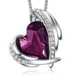 Collier coeur pour femme avec argent pendentif bijoux avec cristaux cadeau pour maman elle fille amie ...
