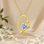 Collier coeur pour femme en argent sterling 925 or rose pendentif amour pour femme colliers cadeaux