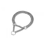 Collier �trangleur nobby 73040 ? 2 rang�es de cha�nes chrom�es gris