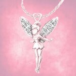 Collier la fee clochette couleur dor� ros� pendentif dessin anim� princesse magie bijoux fantaisie mode ...