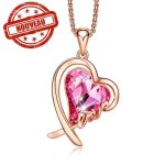 Collier femme argent s925 cristal c?ur avec pendentif - bijoux cadeaux femme