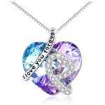 Collier femme - argent sterling 925 pendentif avec cristal - bijoux cadeaux anniversaire pour femmes ...