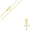 Collier - femme - chaîne torsadée - pendentif - croix - cristal - blanc - plaqué or jaune 750 / 1000 ... Collier - femme - chaîne torsadée - pendentif - croix - cristal - blanc - plaqué or jaune 750 / 1000 ...