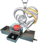 Collier c?ur grav merci maman en argent massif avec rose ternelle - bijou cadeau pour fte des mres ...