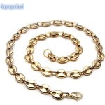 Collier homme - maille grain de caf - acier inoxydable - accessoires de mode - dor