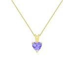 Collier - latelier dazur - pendentif or 18 carats - amthyste coeur - chane ajustable 42 - 45cm - femme ...