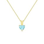 Collier - latelier dazur - pendentif or 18 carats - topaze bleue coeur - femme - 42cm - 45cm