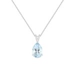 Collier - latelier dazur - pendentif or blanc topaze bleue - 6mm x 4mm - chaîne argentée 42 - 45cm - ... Collier - latelier dazur - pendentif or blanc topaze bleue - 6mm x 4mm - chaîne argentée 42 - 45cm - ...
