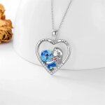 Collier lilo stitch coeur amour bijoux fantaisie cadeau anniversaire fete ohana