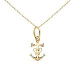 Collier - mdaille croix camarguaise or 18 carats 750 / 000 jaune - chaine dore