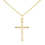 Collier - m�daille croix or jaune - chaine dor�e offerte - latelier dazur - enfant - mixte