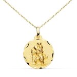 Collier - mdaille saint christophe or jaune - chane dore