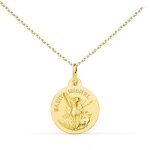 Collier - médaille saint michel or jaune - chaîne dorée Collier - médaille saint michel or jaune - chaîne dorée