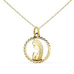 Collier - latelier dazur - m�daille vierge or jaune - 1. 50cm - 0. 35gr - cha�ne for�at 45cm dor�e