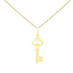 Collier - pendentif clef or jaune - femme ou enfant