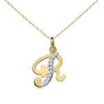 Collier - pendentif initiale lettre r - chaine dor�e - or jaune - latelier dazur