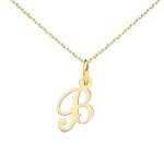 Collier - pendentif lettre b or 750 / 1000 - chaine dor�e