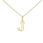 Collier - pendentif lettre j or 750 / 1000 - chaine dor�e - latelier dazur - femme - or jaune