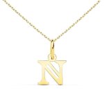 Collier - pendentif lettre n or 750 / 1000 - chaine dor�e - latelier dazur - femme - 1. 10cm * 1cm - ...
