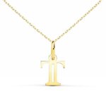Collier - latelier dazur - pendentif lettre t - or 18 carats - chaîne dorée - 45cm Collier - latelier dazur - pendentif lettre t - or 18 carats - chaîne dorée - 45cm