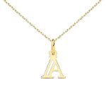 Collier - latelier dazur - lettre a - or jaune - chaîne dorée Collier - latelier dazur - lettre a - or jaune - chaîne dorée
