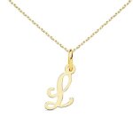 Collier - latelier dazur - lettre l - or jaune - cha�ne dor�e