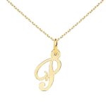 Collier - pendentif lettre p or 750 / 1000 - chaine dore - latelier dazur - femme - adulte