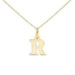 Collier - pendentif lettre r or 750 / 1000 - chaine dorée - latelier dazur Collier - pendentif lettre r or 750 / 1000 - chaine dorée - latelier dazur