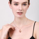 Collier pendentifs - love - 791 - c - oxyde de zirconium - ajustable 45 - 50 cm - dor� rose