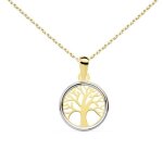 Collier - pendentif or 18 carats 750 / 000 bicolore arbre de vie - latelier dazur - femme - 1. 25cm - ...