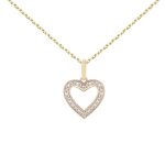 Collier - pendentif or jaune coeur serti de zirconiums - latelier dazur - femme