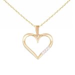 Collier - pendentif or jaune et diamants - motif coeur - chaîne dorée Collier - pendentif or jaune et diamants - motif coeur - chaîne dorée