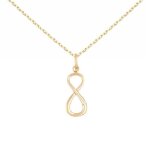 Collier - pendentif or jaune et diamant - motif infini / infinity - chaine dor�e