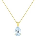 Collier - pendentif or jaune topaze bleue goutte - femme - latelier dazur - 6mm x 4mm - 0. 70 carats Collier - pendentif or jaune topaze bleue goutte - femme - latelier dazur - 6mm x 4mm - 0. 70 carats