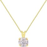 Collier - latelier dazur - or jaune zirconium rond - femme - chane offerte