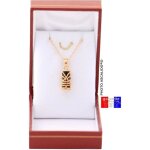 Collier avec pendentif tiki en plaqu� or v�ritable ascalido - mixte - 2cm de haut