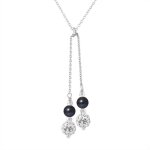Collier - perlinea - duo perle de culture deau douce aaa + - noire - argent 925 - 42 cm