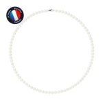 Collier - perlinea - perle de culture deau douce aaa + - 5 - 6 mm - or blanc - 42 cm