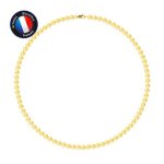 Collier - perlinea - perle de culture deau douce aaa + - 5 - 6 mm - or jaune - 42 cm