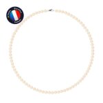 Collier - perlinea - perle de culture deau douce aaa + - 5 - 6 mm - rose naturel - or blanc 9 cts