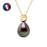 Collier - perlinea - perle de culture de tahiti a + - or jaune - 8 - 9 mm - 42 cm