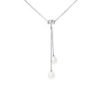 Collier - perlinea - toi & moi - perles de culture deau douce 7 - 8 mm - argent 925 - femme