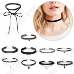 Colliers ras du cou - td® - 10 pièces - velours - noir - femme Colliers ras du cou - td® - 10 pièces - velours - noir - femme