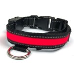 Collier r�glable led pour chiens avec charge solaire et usb - media wave store - rouge - taille m